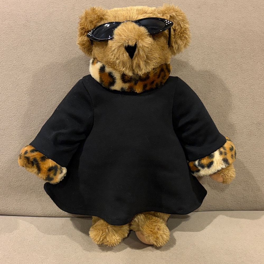 Vermont Teddy Bear Coco Von Bearen with Leopard Accents moveable arms and legs